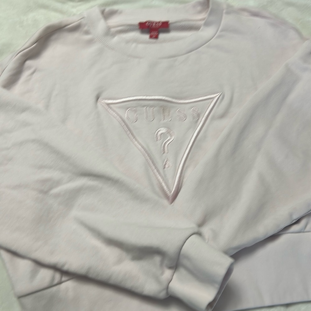 Blush pink guess crop sweater